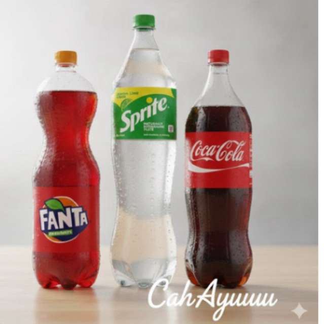 Minuman berkarbonasi Fanta Sprite Cocacola 1Liter