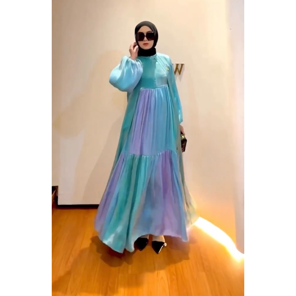 GAMIS RAINBOW BAHAN SHIMMER MEWAH