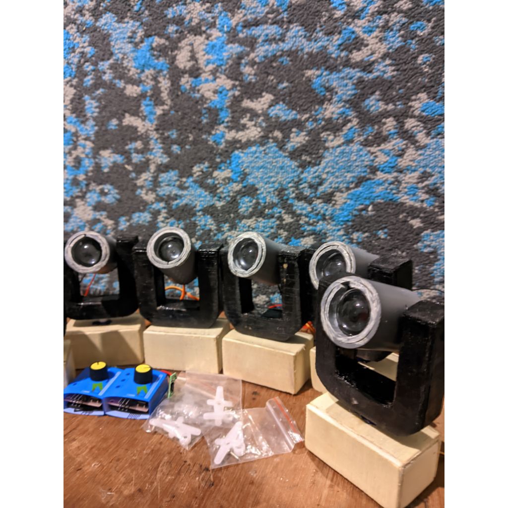 Lampu Lighting Beam Mini Moving Fullset/2pcs 2controler Untuk Sound System Miniatur