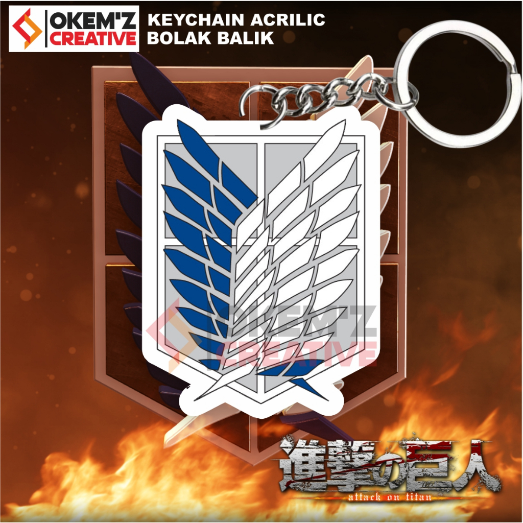 SOUVENIR GANTUNGAN KUNCI LOGO ANIME ATTACK ON TITAN - GANTUNGAN KUNCI ANIME - AKSESORIS ANIME - ACCE