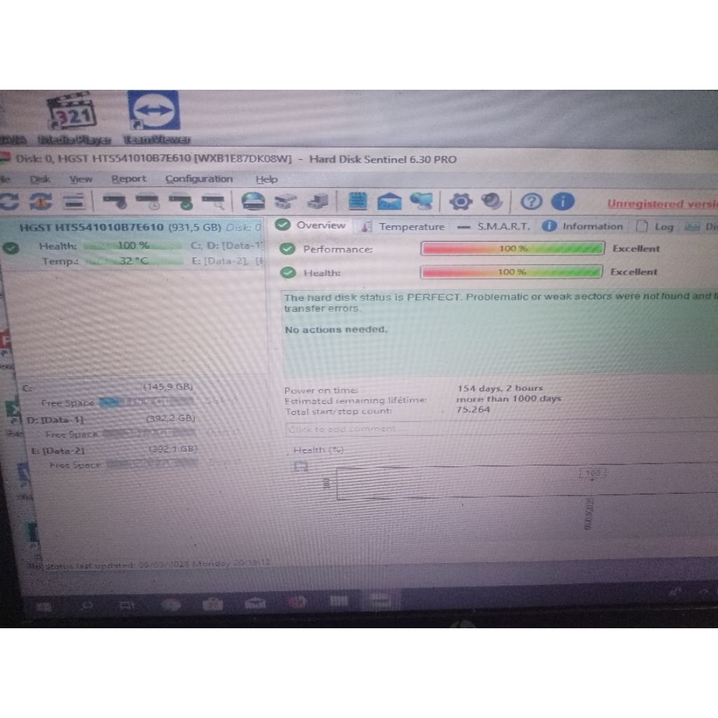 hard disk 2,5 inch 1 TB / 1000MB normal sentinel 100% utk laptop