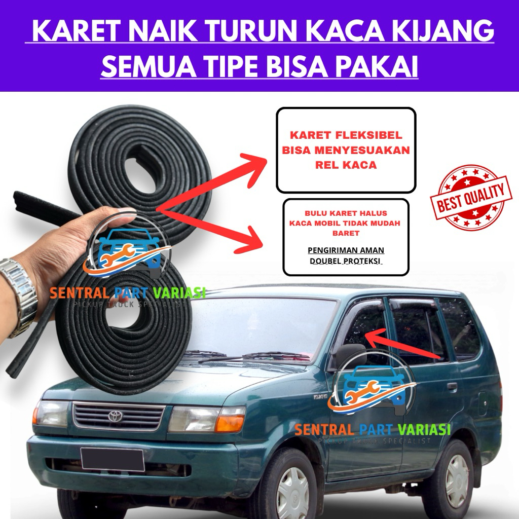 KARET NAIK TURUN KACA PINTU KIJANG / KARET NAIK TURUN KACA PINTU KIJANG