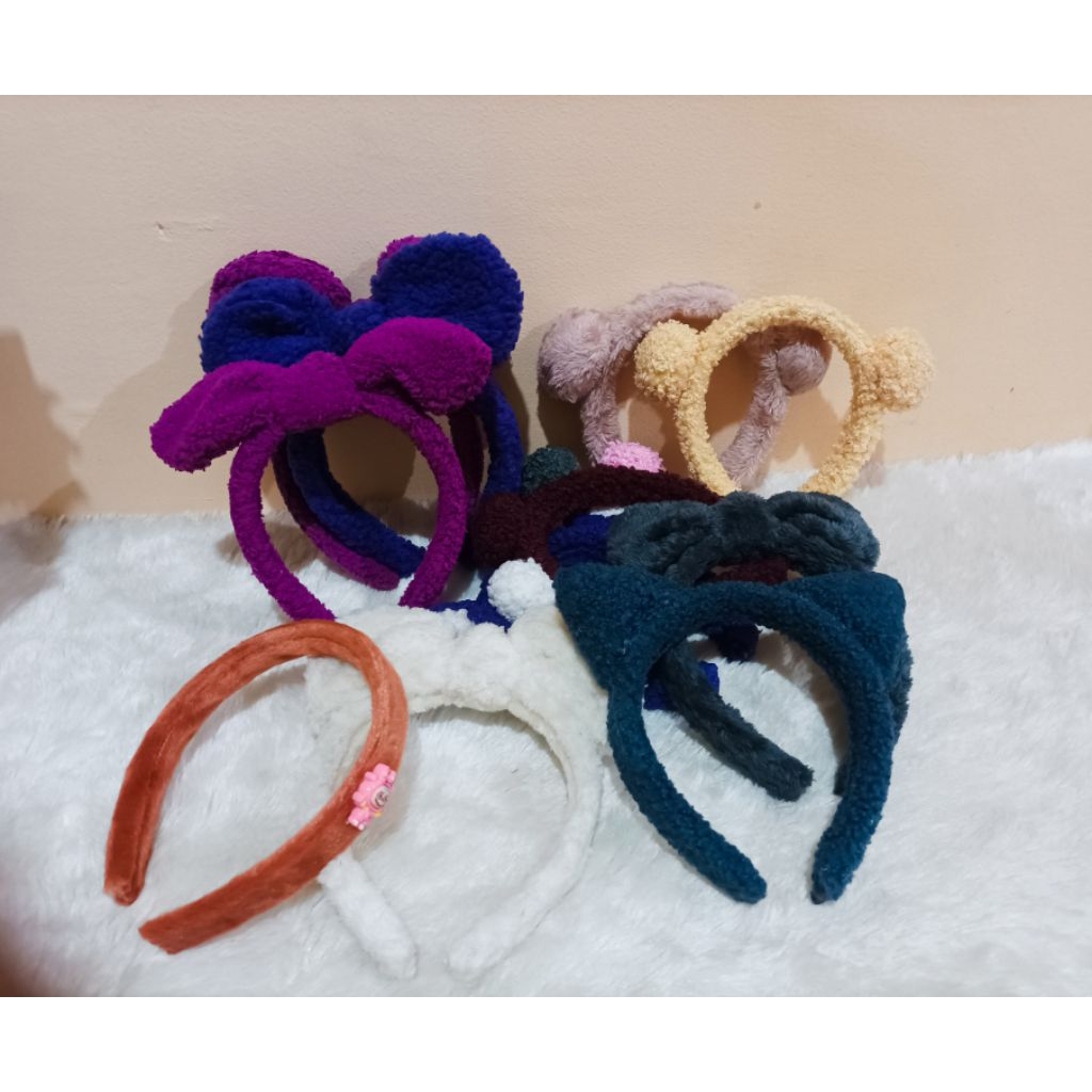 Bando Pom Pom Bulu Halus/ Bando Pom Pom Korea/ Bando Korea