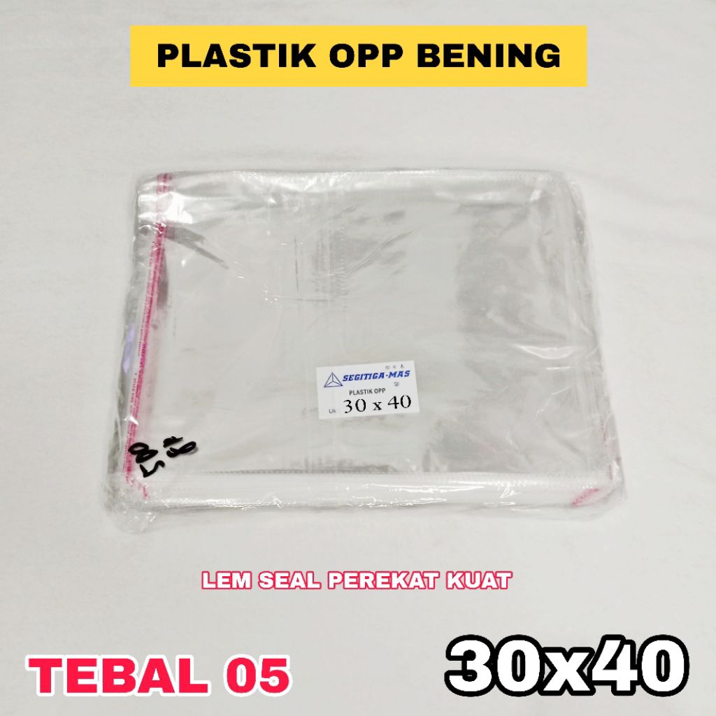Plastik OPP Segitiga Mas Ukuran 30x40 Tebal 05 Isi 500 Lembar Harga Murah