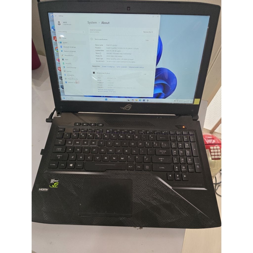 ASUS Steix ROG GL503GE Strix, Intel Core i7 8750H, 256 GB Memory 8/16 GB