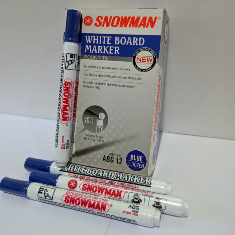 Spidol White Board Snowman ABG 12 BLUE