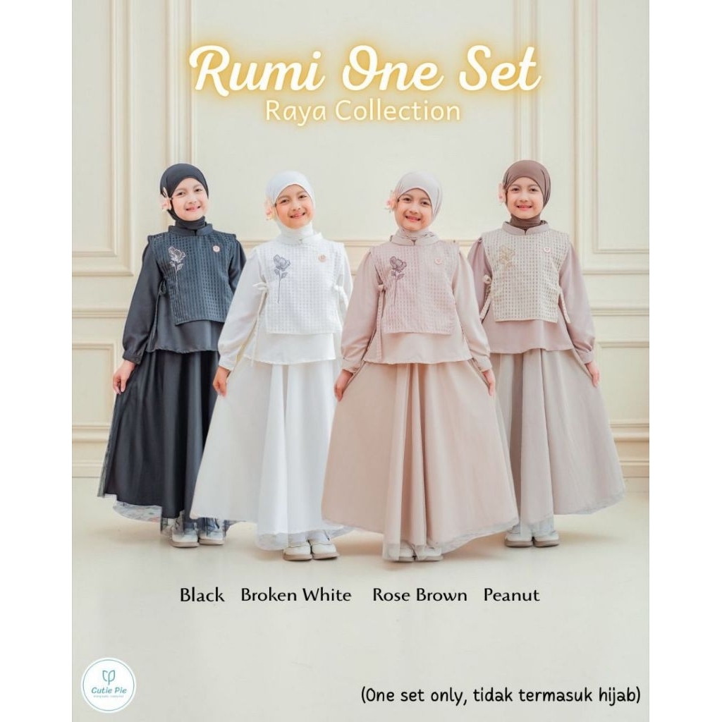 CUTIE PIE Oneset Rumi Set Rok Kids And Mom Lebaran 2026 | Oneset only | Baju lebaran 2026