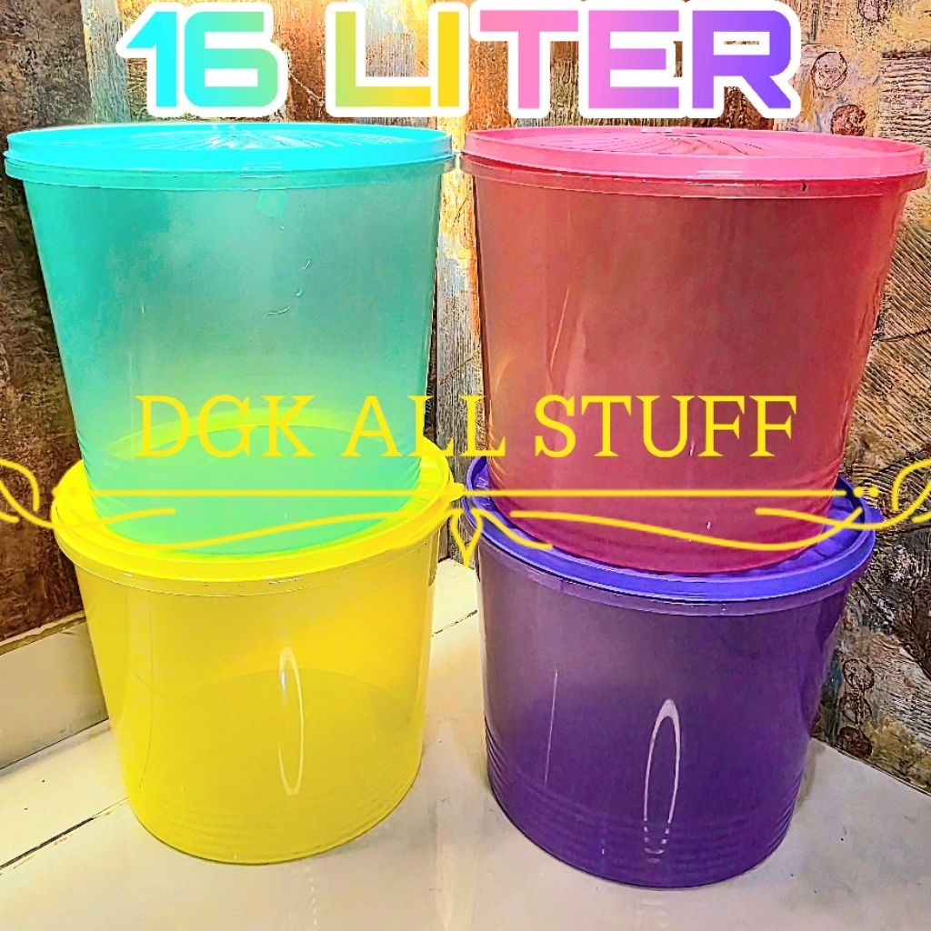 Toples Stoples Sealware Tempat Penyimpanan Kue Kerupuk Snack Lebaran Bulat Rapat Kedap Udara 16 Lite