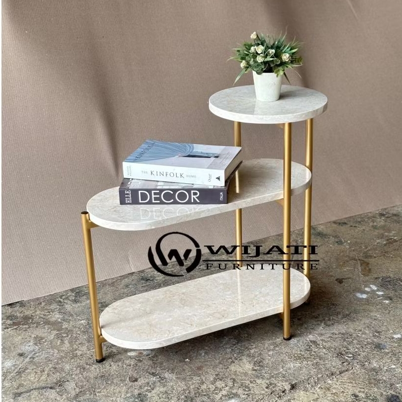 Meja Kecil Marmer Meja Pojok Marmer Meja Sudut Marmer Besi Gold