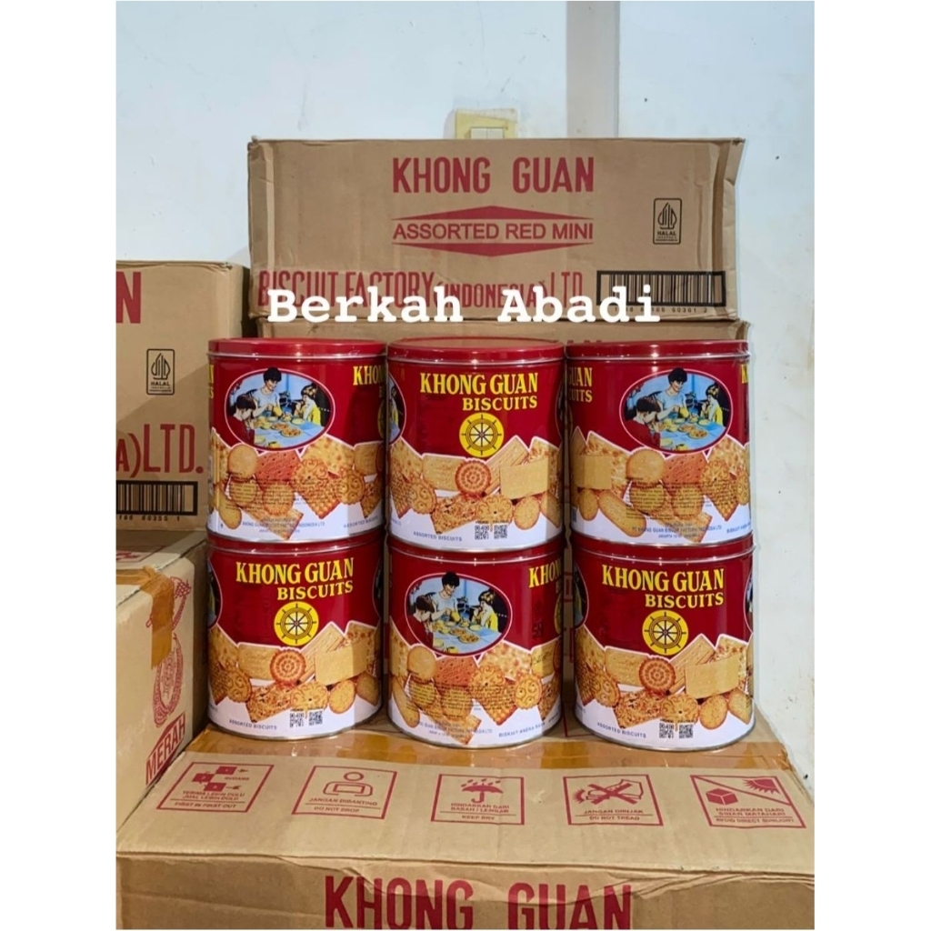 KHONG GUAN RED MINI ASSORTED 650g Kaleng 1Dus 6 Kaleng EXP Juli 2027