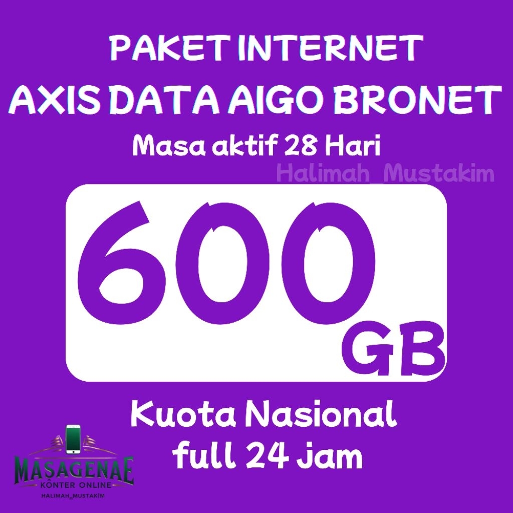 Paket Internet Axis Data Aigo Bronet 100 GB 28 hari | 35 GB dan 75 GB untuk 60 hari