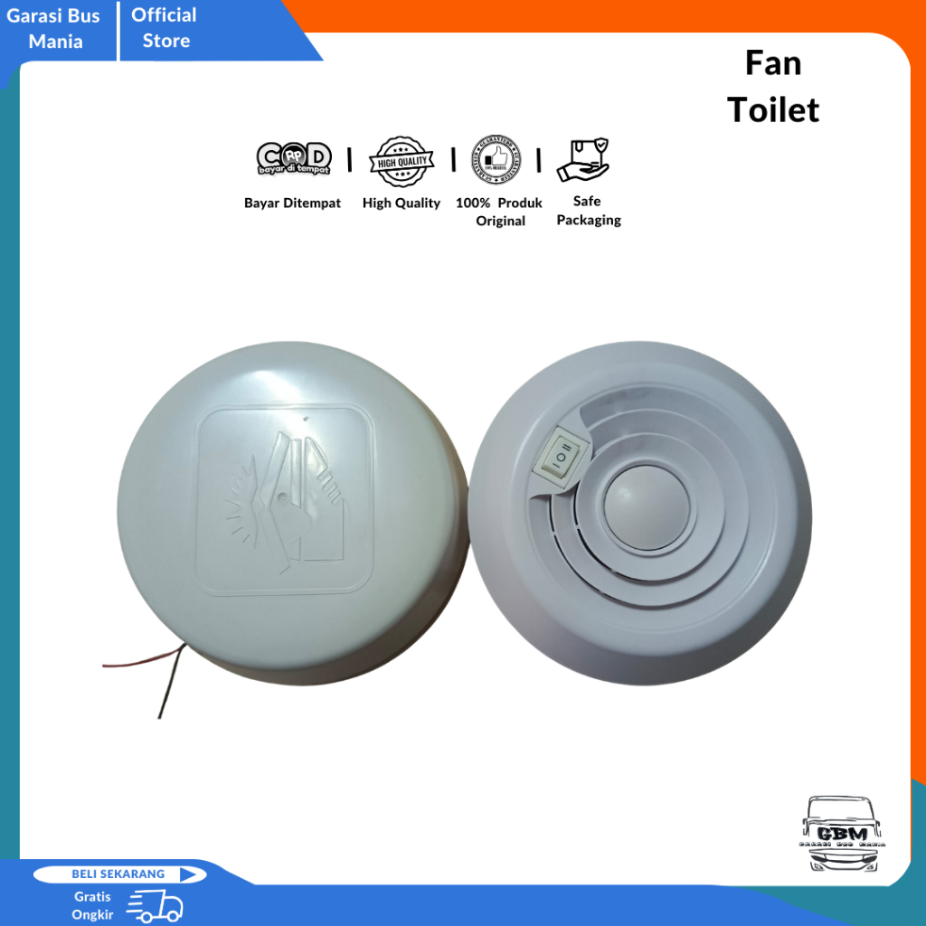 Flatner exhaus Fan Toilet bus/exhaus fan smoking area/Pembuangan hawa ruangan toilet bus