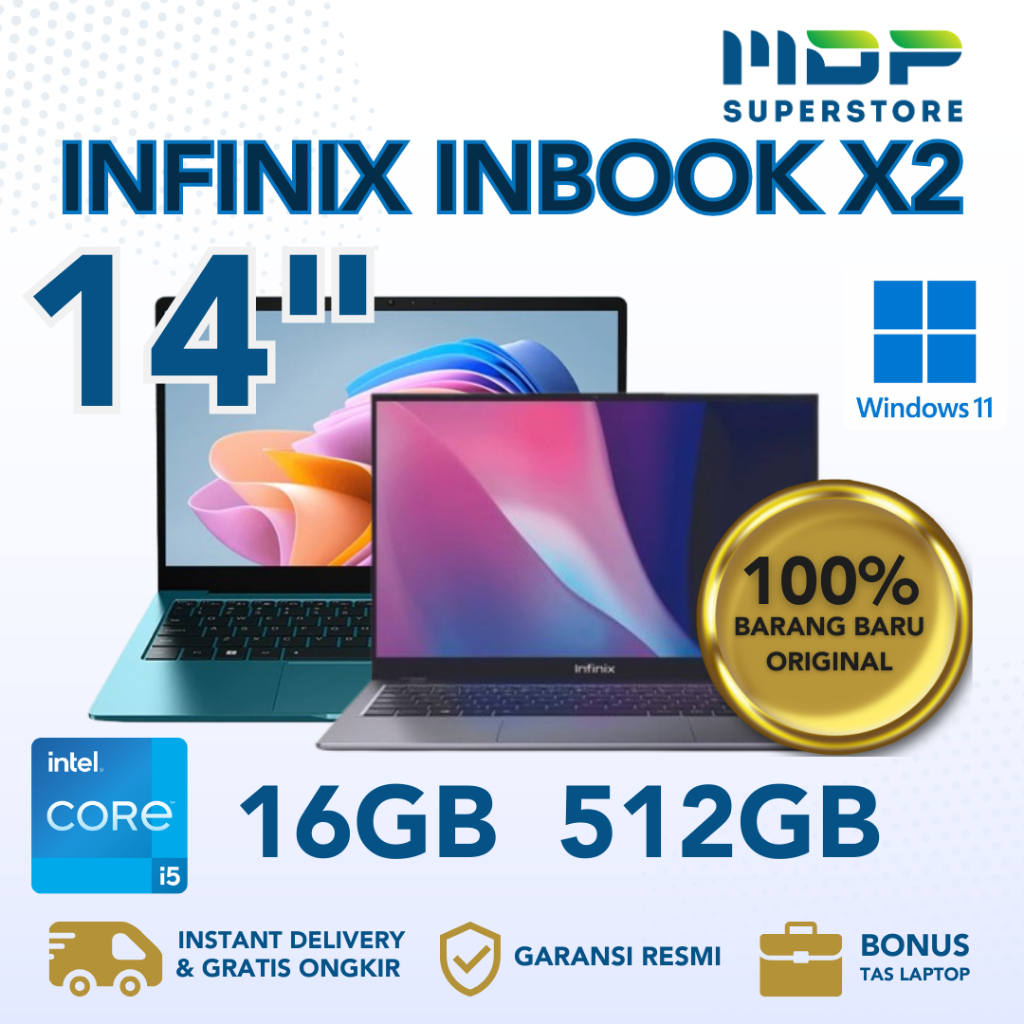 LAPTOP INFINIX INBOOK X2 INTEL CORE I5-1334 16/512GB SSD 14.0"FHD SRGB100 WIN 11
