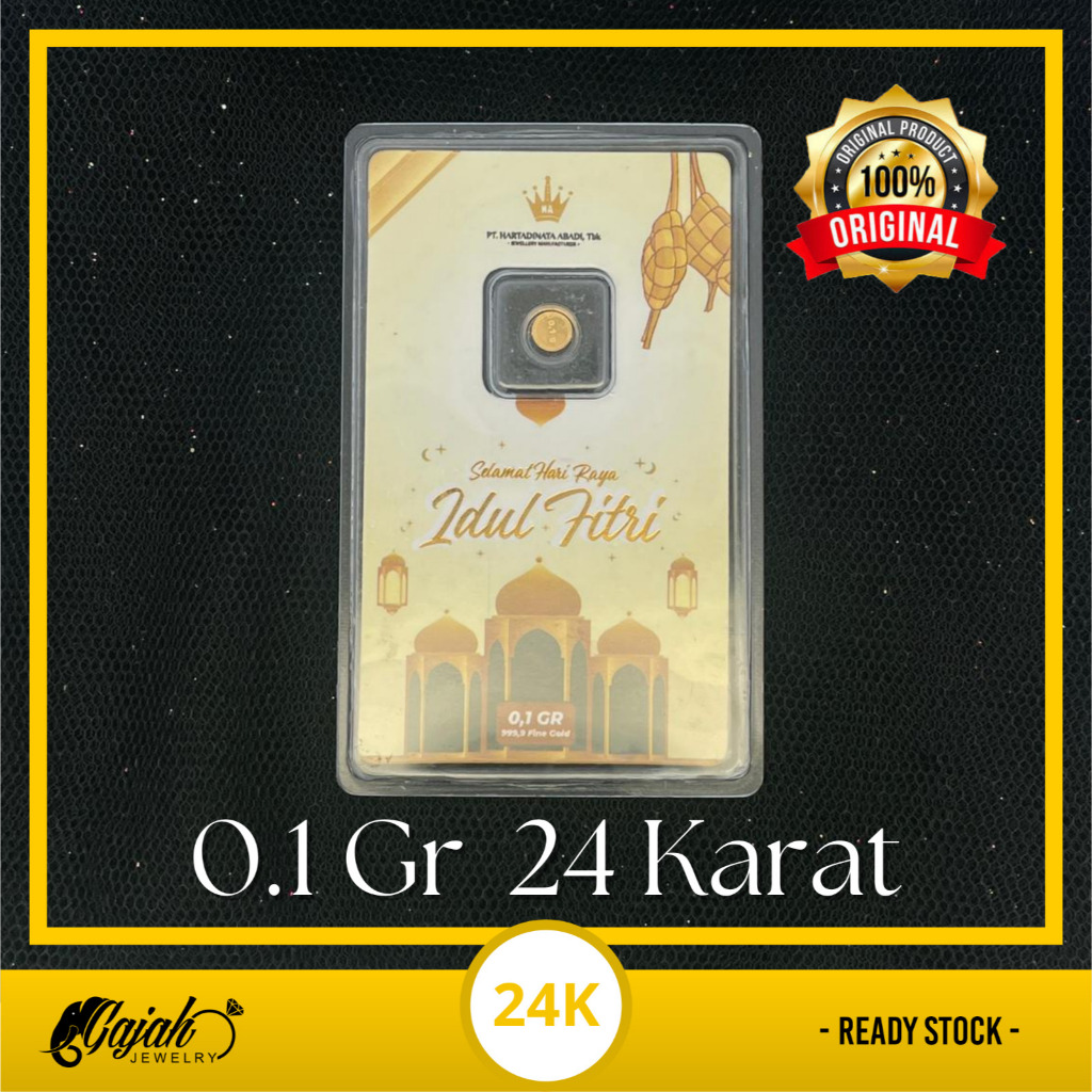 Logam Mulia Bersertifikat PT. Hartadinata Abadi Kadar 24 Karat 0.1 Gram