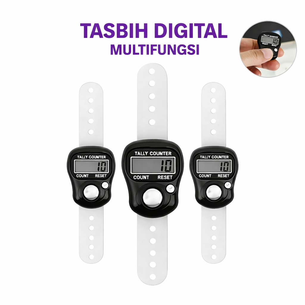 Travelindo Tasbih Digital 5 Digit Mungil Digital Tally Counter Penghitung Ibadah Black