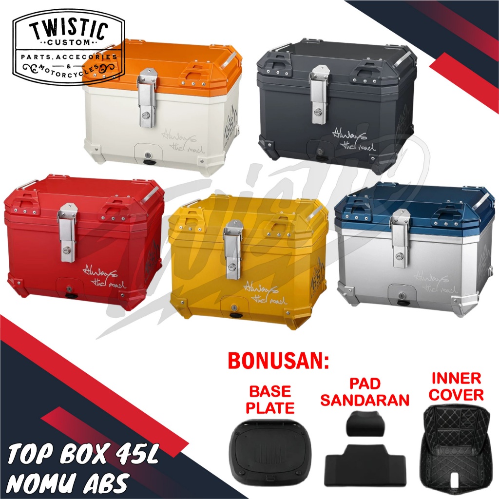 Top Box Pannier Belakang 45L 45 Liter Nomu ABS Motor Honda CT 125 CC 110 Super Cub Monkey 125 Vespa 