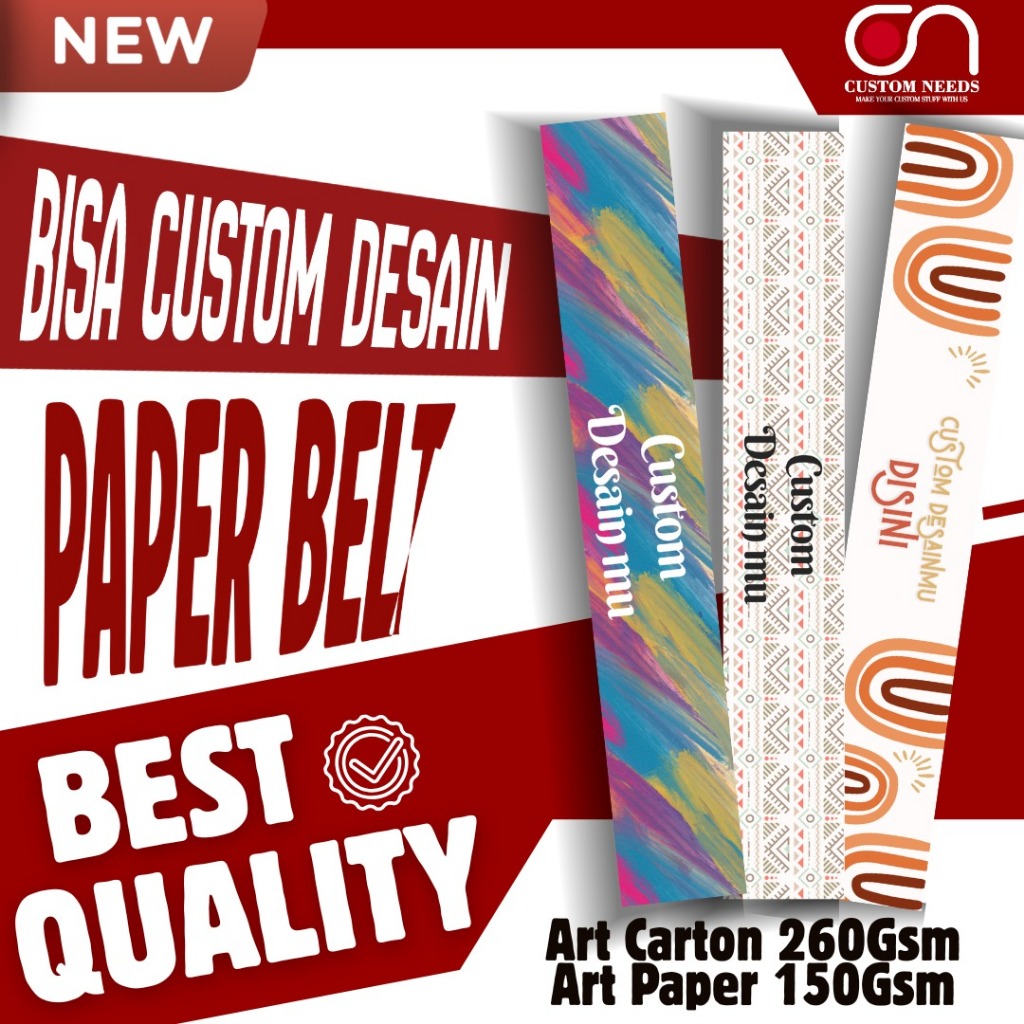 (4pcs) Cetak Paper Belt Custom / Custom Sleeve Belt Art Paper 150 gsm / Label Kemasan Makanan