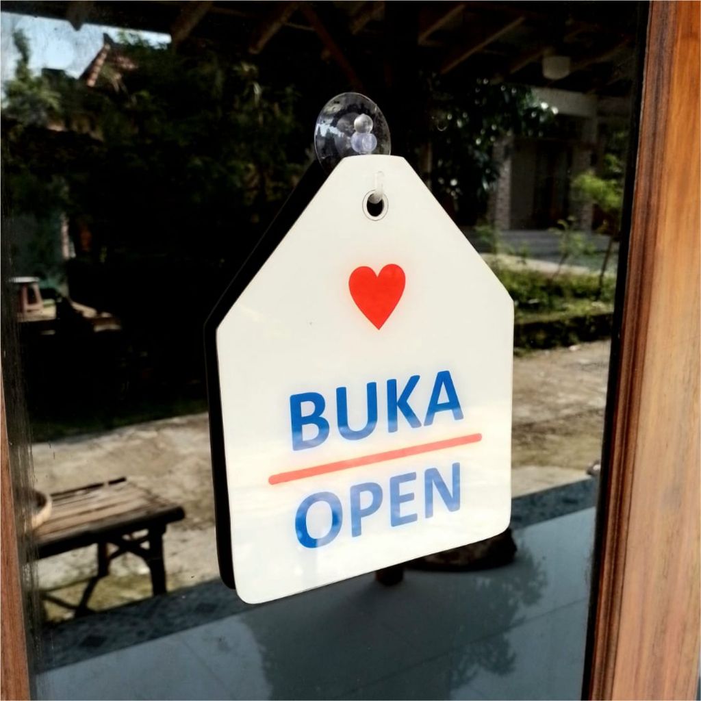 Buka Tutup Bolak Balik Akrilik Sign Open Closed