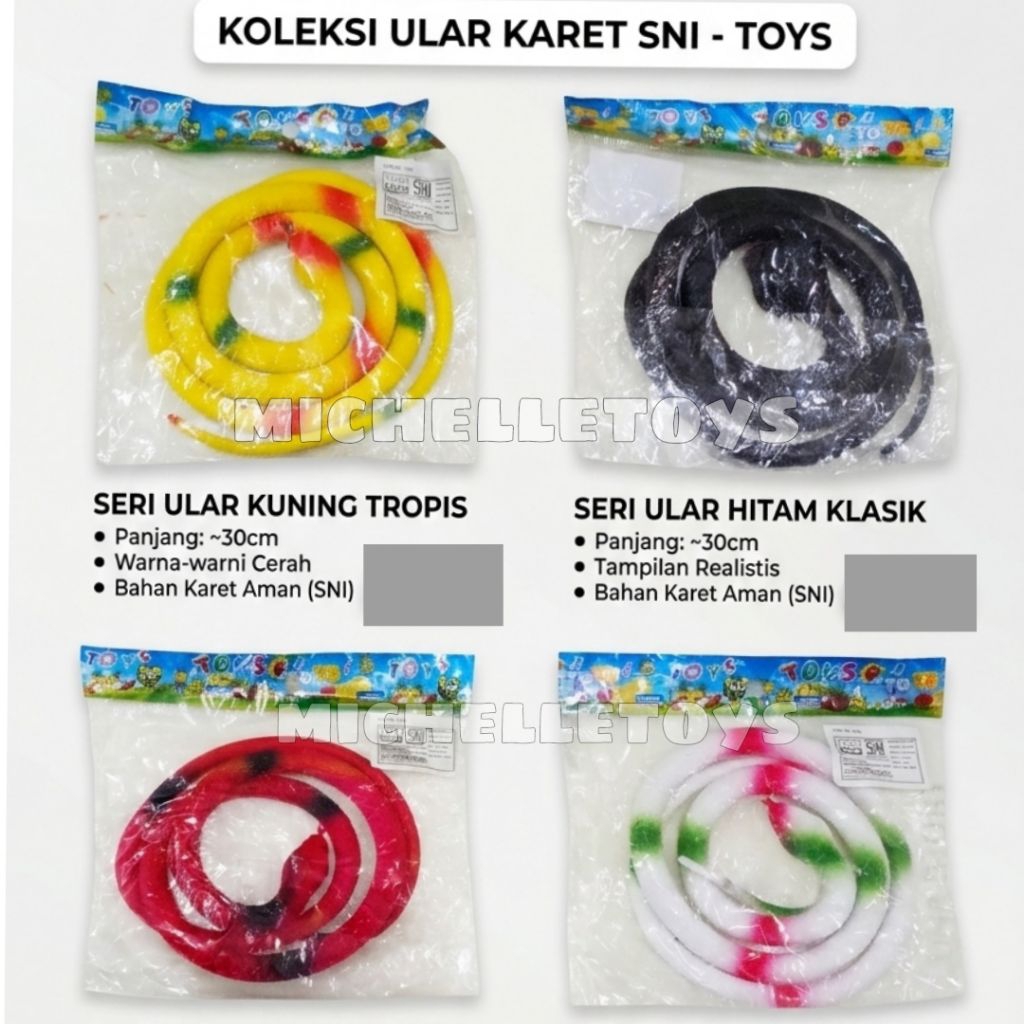 Mainan Anak Edukasi Mainan Ular Karet Serangga Karet Mengenal Hewan Binatang