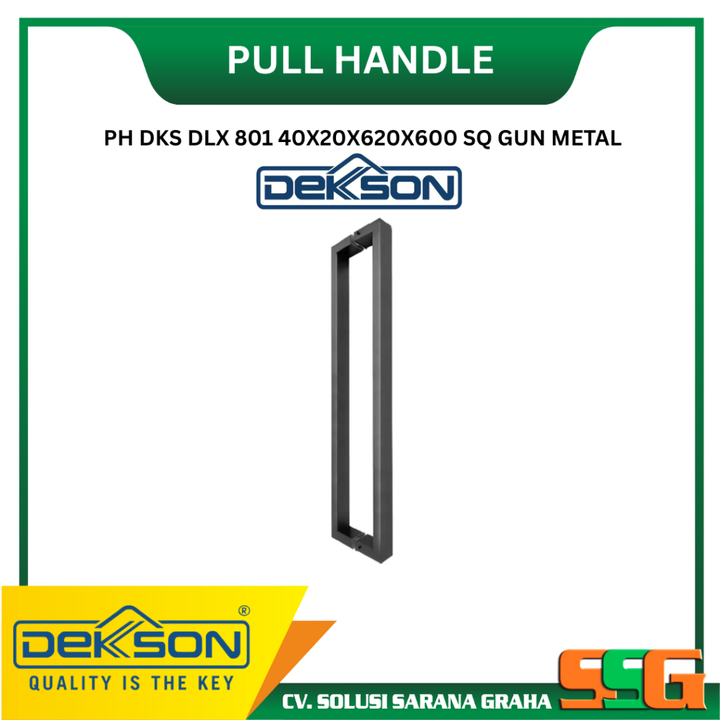 PULL HANDLE DEKKSON DLX 801 40X20X620X600 SQ GUN METAL