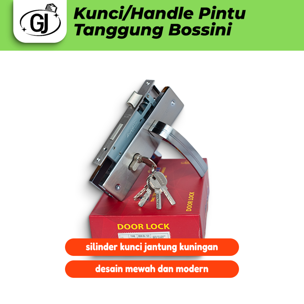 Bossini Handle Kunci Pintu Tanggung Set Komplit Minimalis