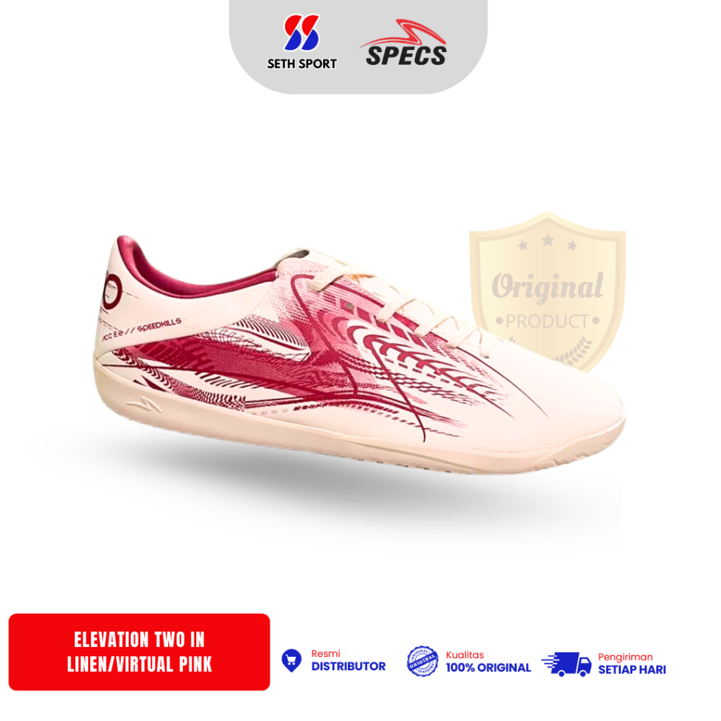 Sepatu Futsal Specs Elevation Two IN Original- Linen/Virtual Pink