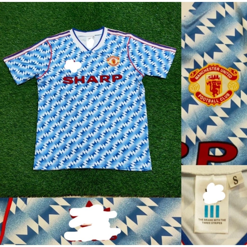Jersey Kaos Baju Sepak Bola Man Mancester Manchester United Utd MU Home Away 3rd Third Putih White E