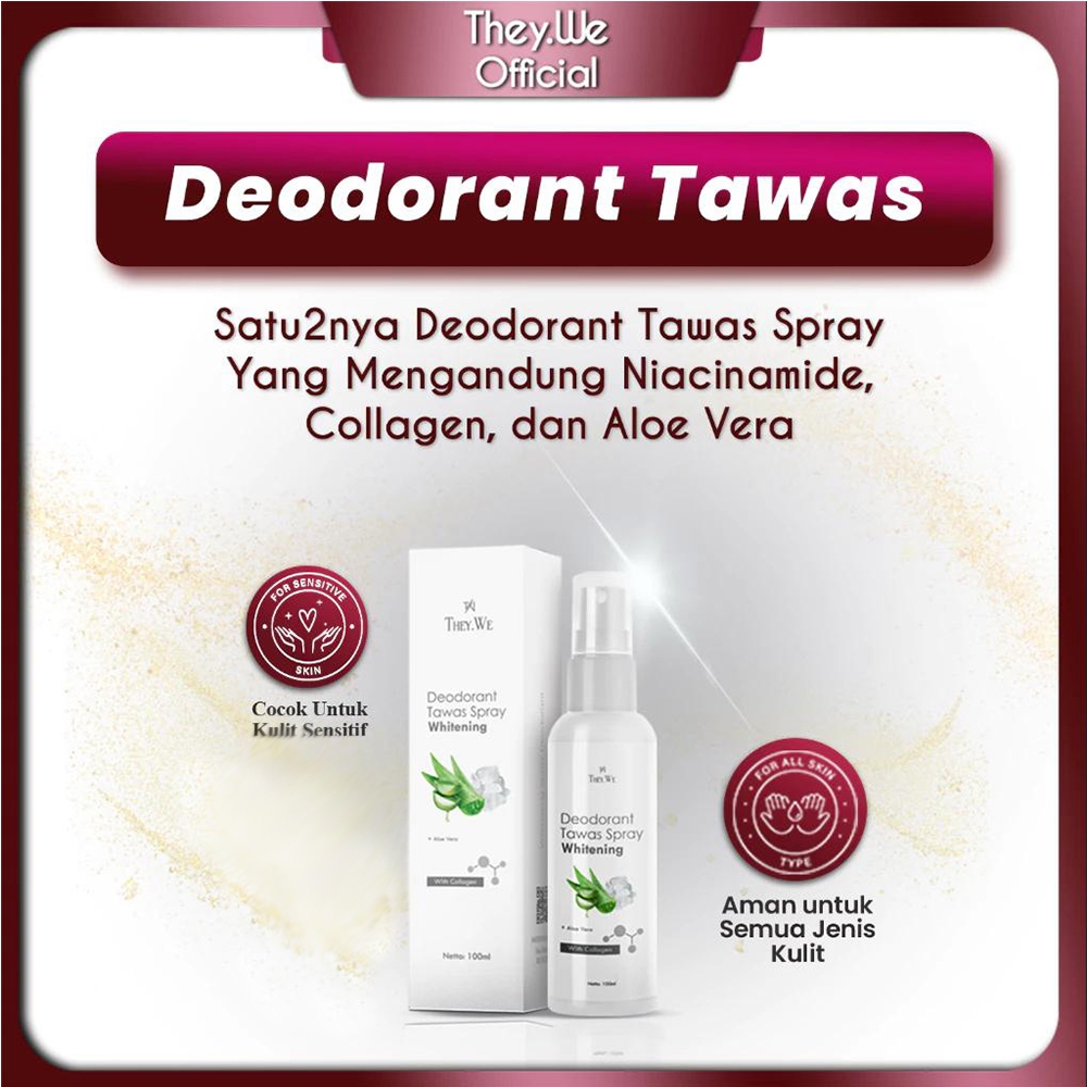 They.We Deodorant Spray Tawas 100ML Atasi Bau Badan Whitening Cerah Putih Halus Kulit Ketiak ORI