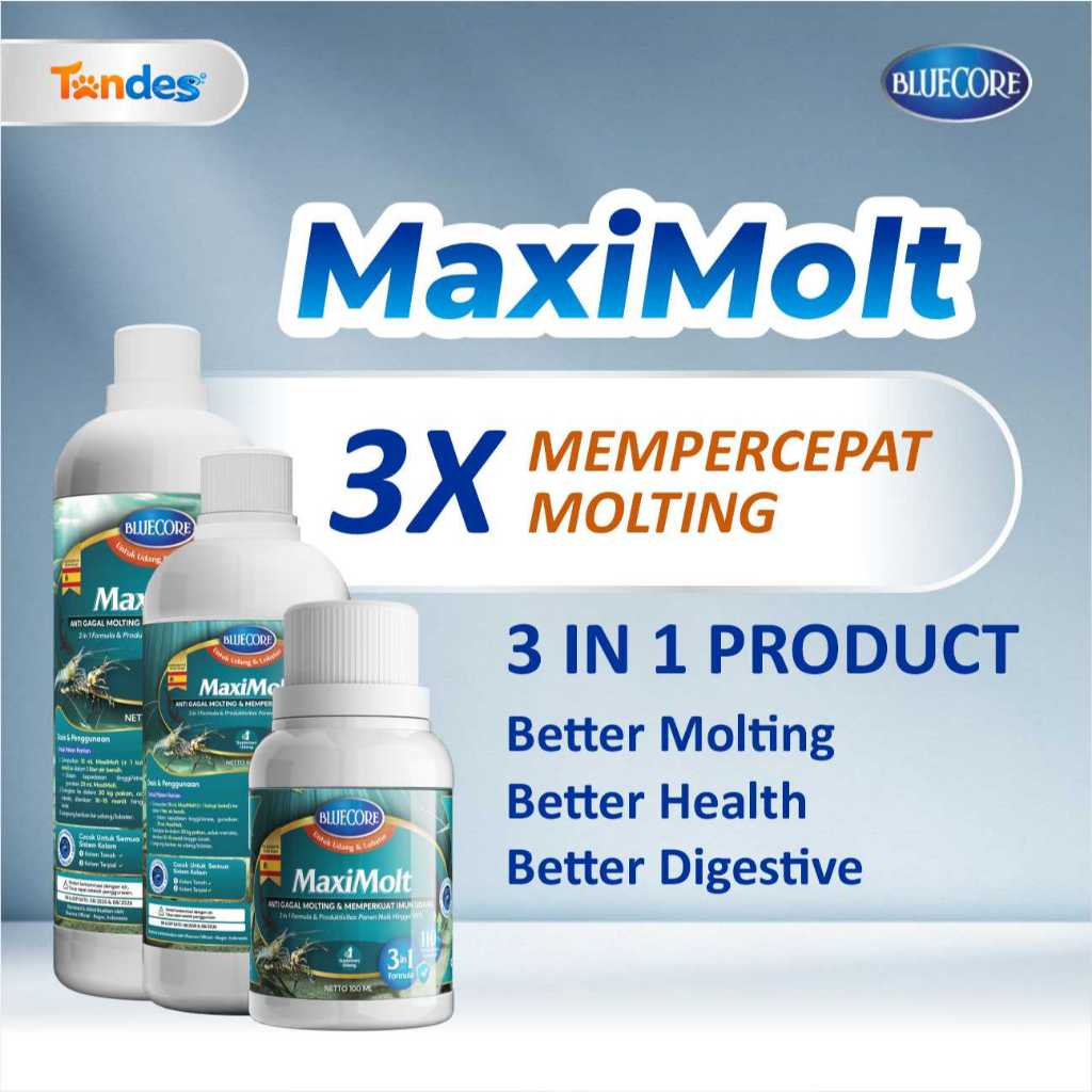 Bluecore MaxiMolt Suplemen Molting Udang Vaname dan Lobster Air Tawar
