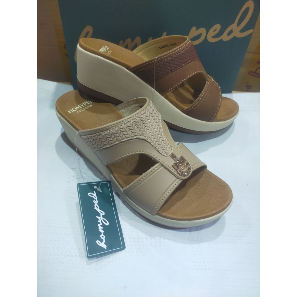 sandal wedges wanita Homyped Shafa 62 hak tinggi original