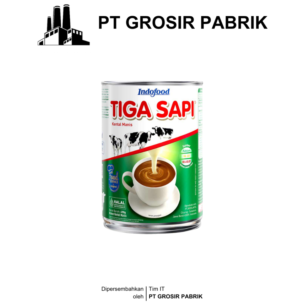 Tiga Sapi Kental Manis 490gr / Susu Kental Manis Tiga Sapi