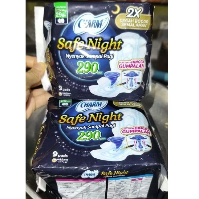 Softex Pembalut Charm Malam Safe Night 29cm Isi 9