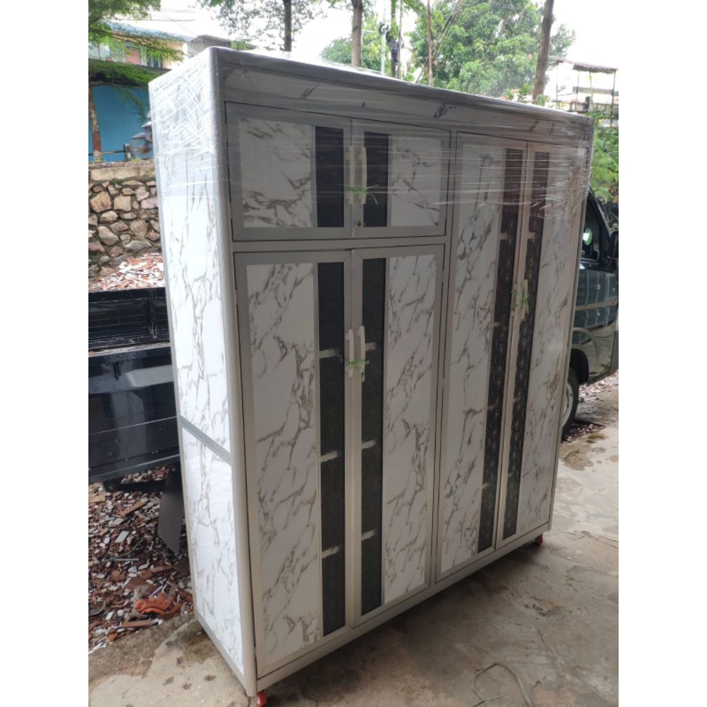 Lemari Piring / Lemari Dapur / Rak piring 4 pintu Full