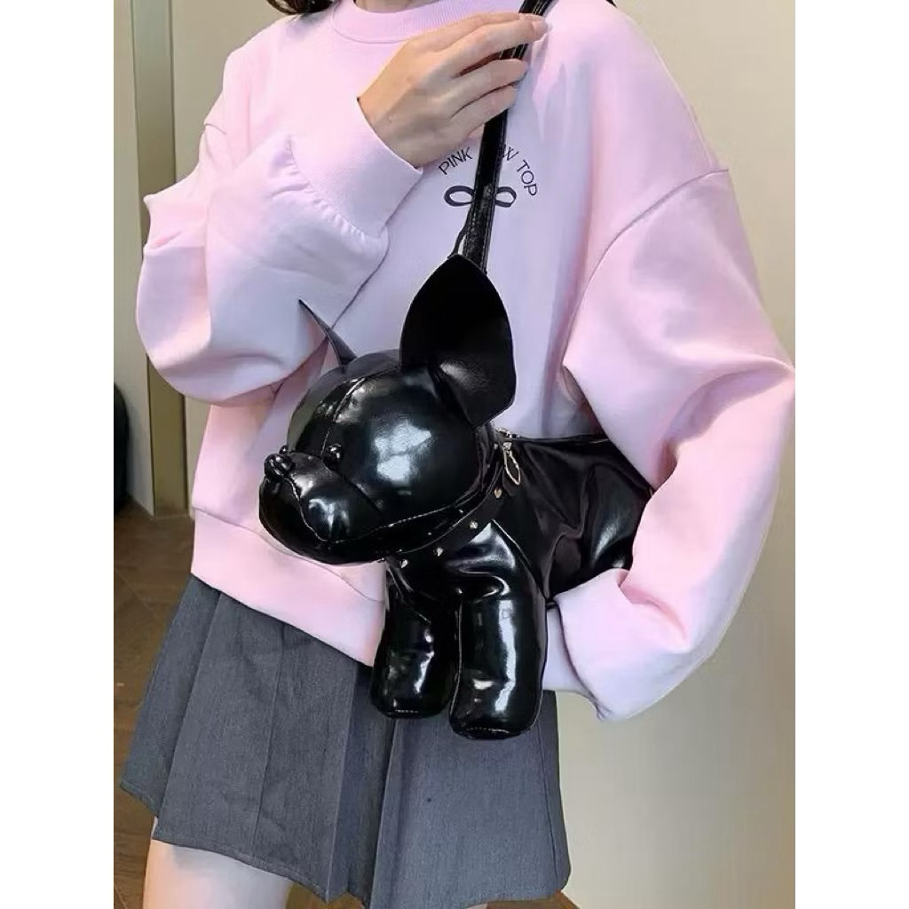 Tas Selempang Boneka Anjing French Bulldog Lucu Korea Style