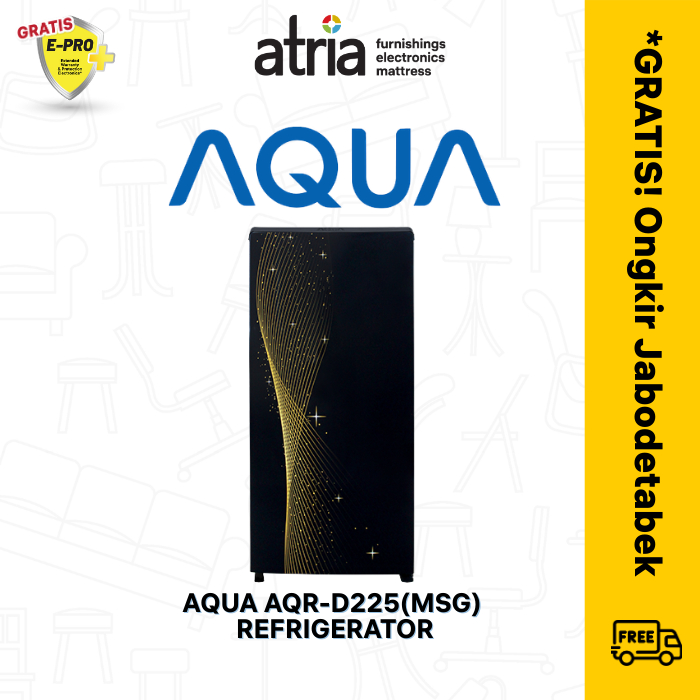 Kulkas 1 Pintu AQUA AQR D225 MSG/MSB 180 Liter Big Freezer Motif Garis Garansi