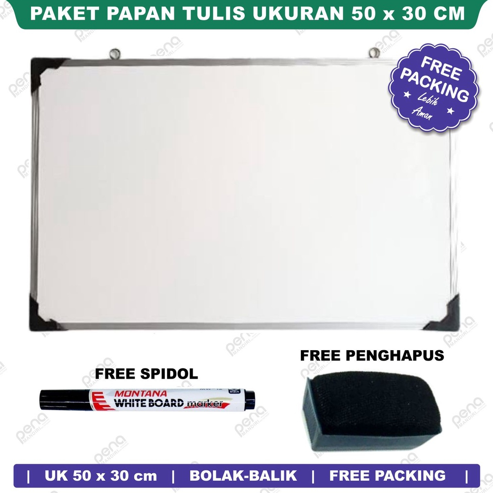 Papan Tulis Putih / Whiteboard 30x50 cm (White Board 30 x 50 cm)