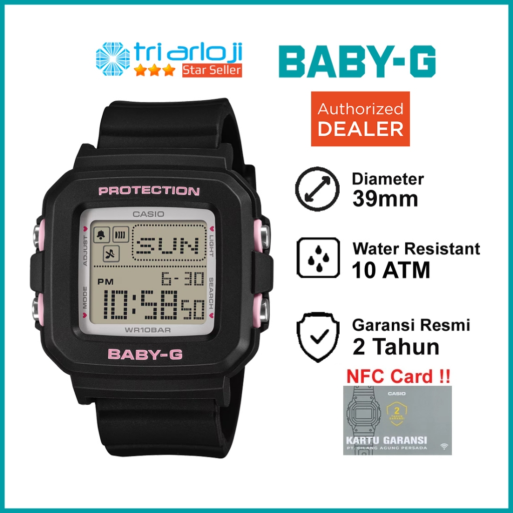 Casio BABY-G BGD-10KH-1DR Jam Tangan Wanita BabyG + Plus BGD-10KH-1 BGD10KH + Case Holder SET