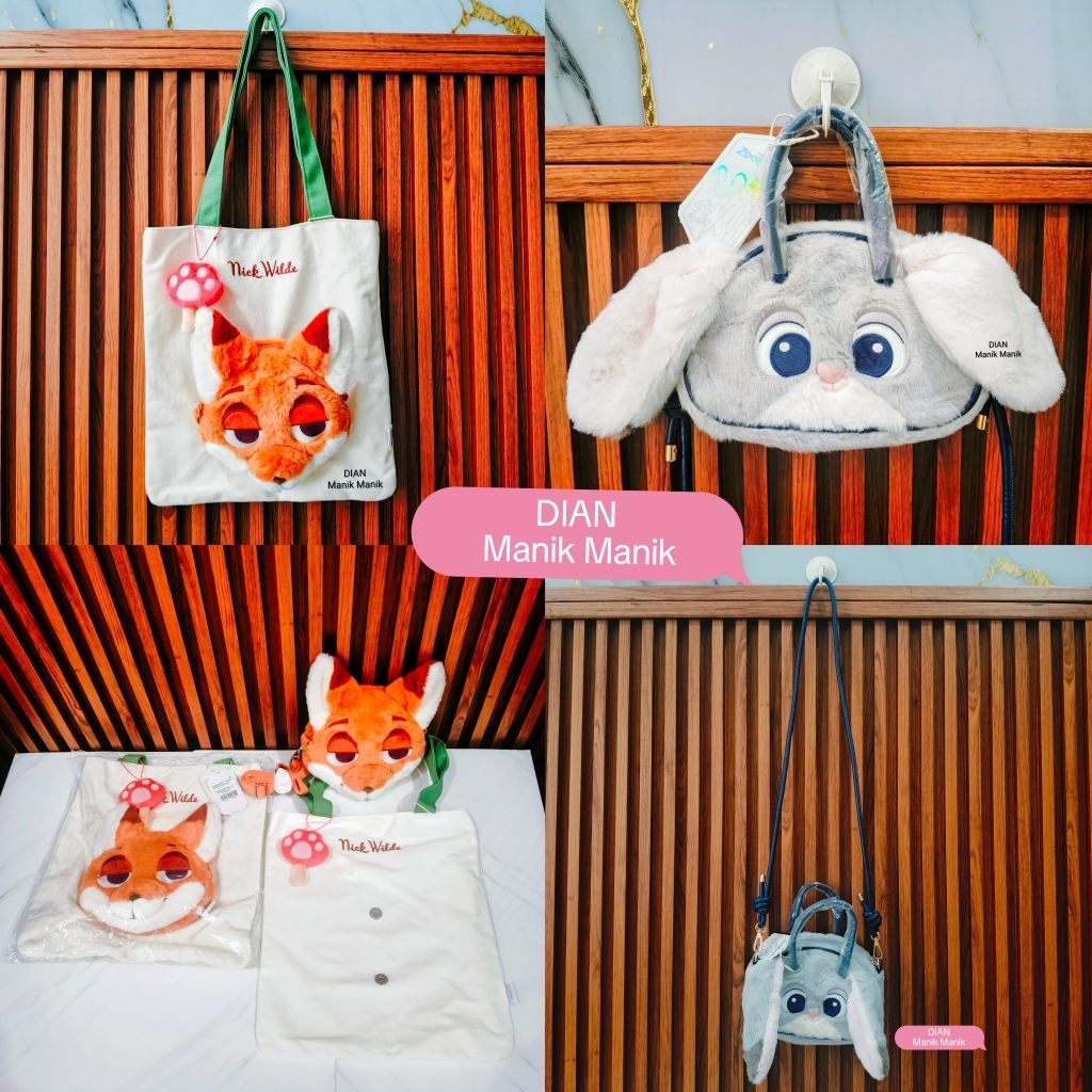 OHSOME x ZOOTOPIA NICK JUDY/ Tote Bag/Tas selempang