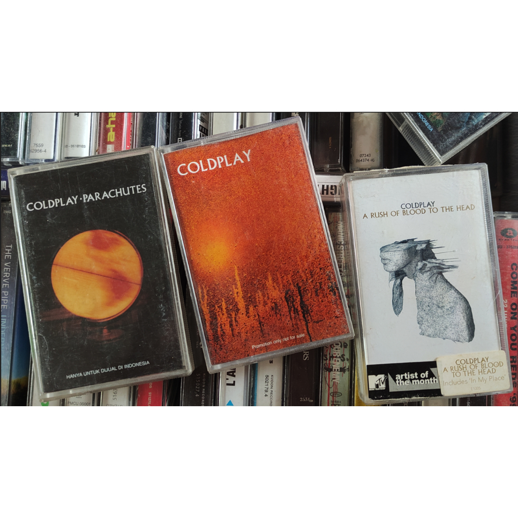 Kaset Pita Coldplay Parachutes, A Rush of Blood to The Head, Bonus Single
