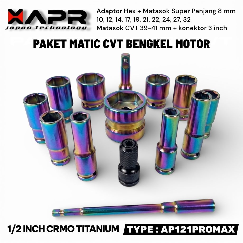 PROMO TERBARU APR JAPAN AP121PROMAX APR RAJA Mata Sock Impact Wrench 8mm sampai 32mm APR CVT EDITION