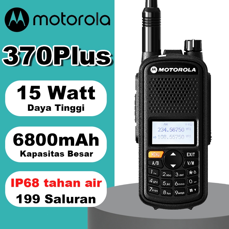 HT Motorola 370 Plus IP68 Tahan air Walkie Talkie High Power 15Watt UHF/VHF Radio Walkie talkie jara