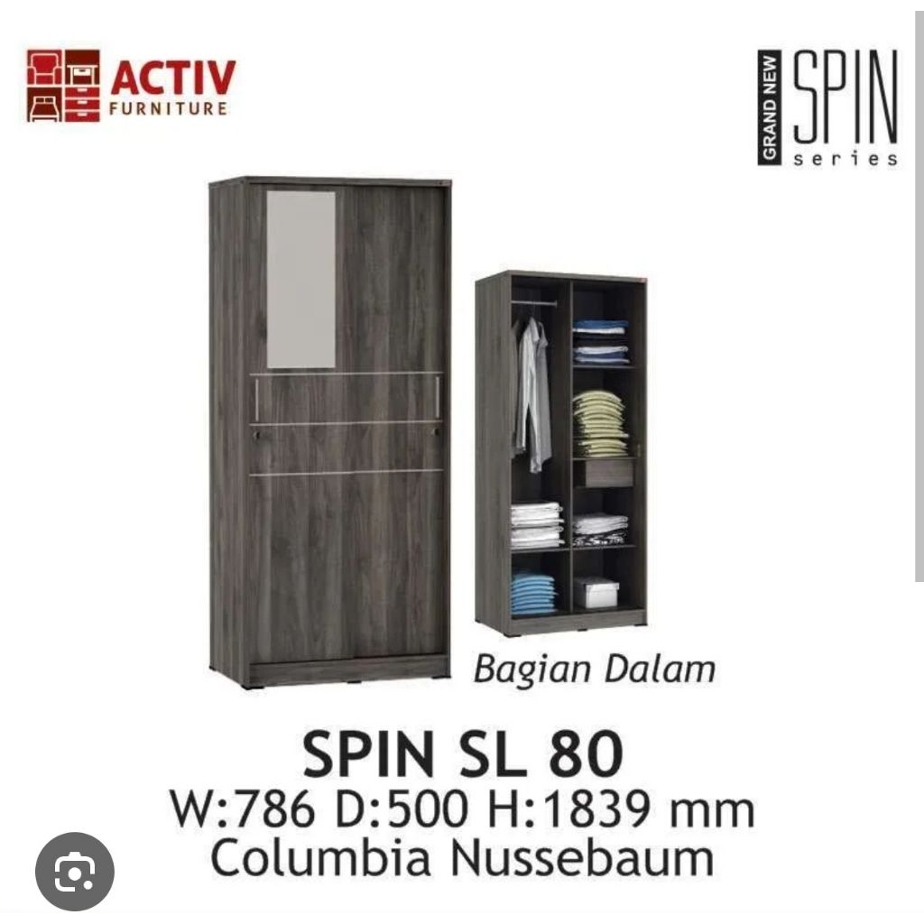 Lemari Pakaian Almari Baju Activ Spin SL 80

#almari #lemari #activ

