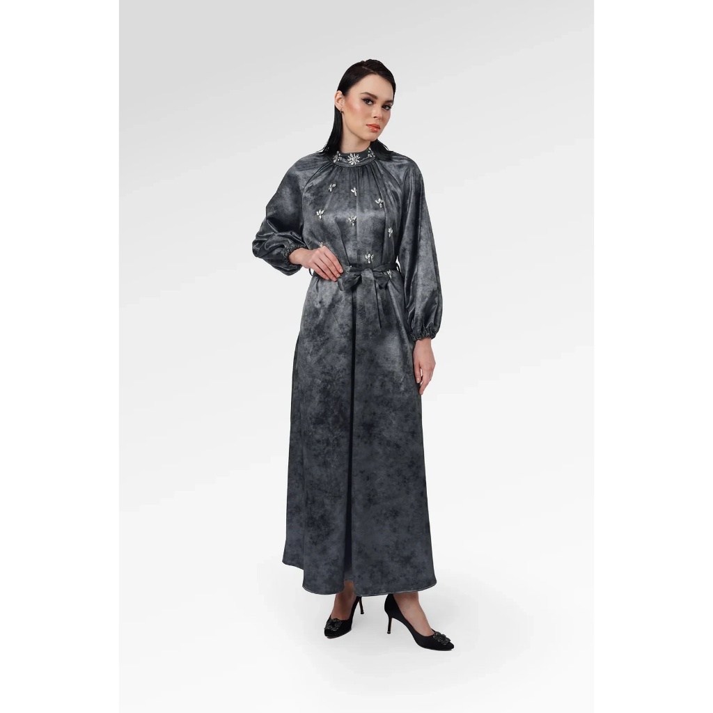 BENANG JARUM - Meyra Dress - Black / Dress Elegant Benang Jarum