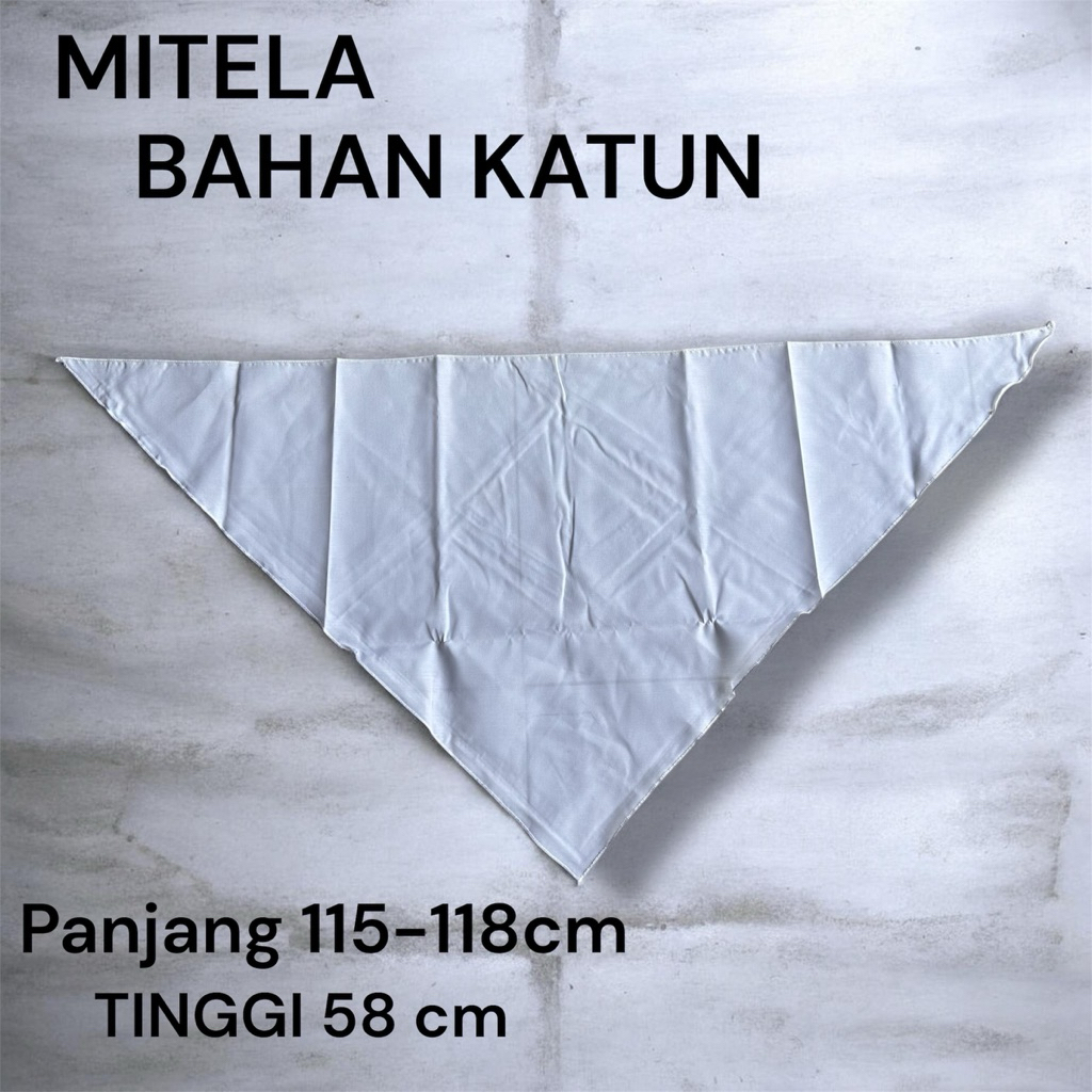 Mitela Pmr Putih Polos Kain Katun Tandu Tangan Pmi