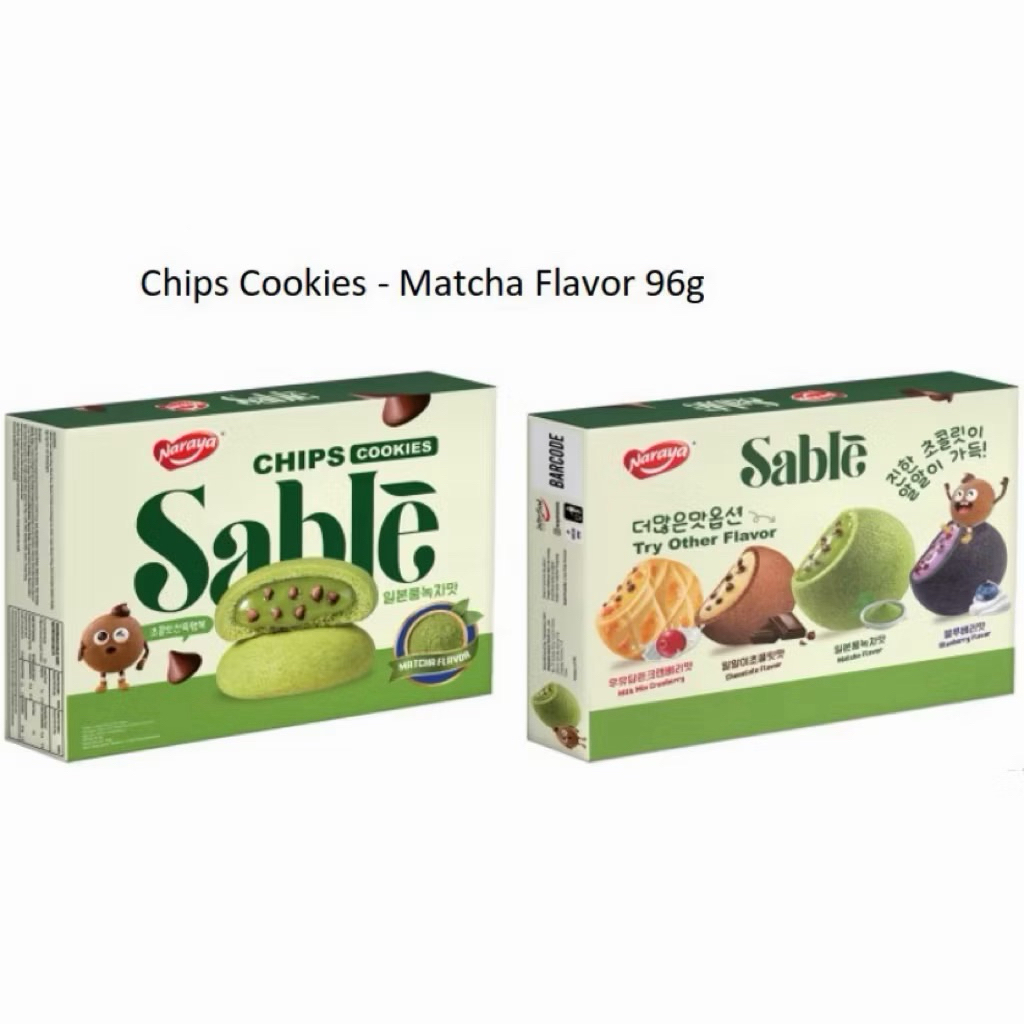 Naraya Sable Matcha Chips Cookies 96g