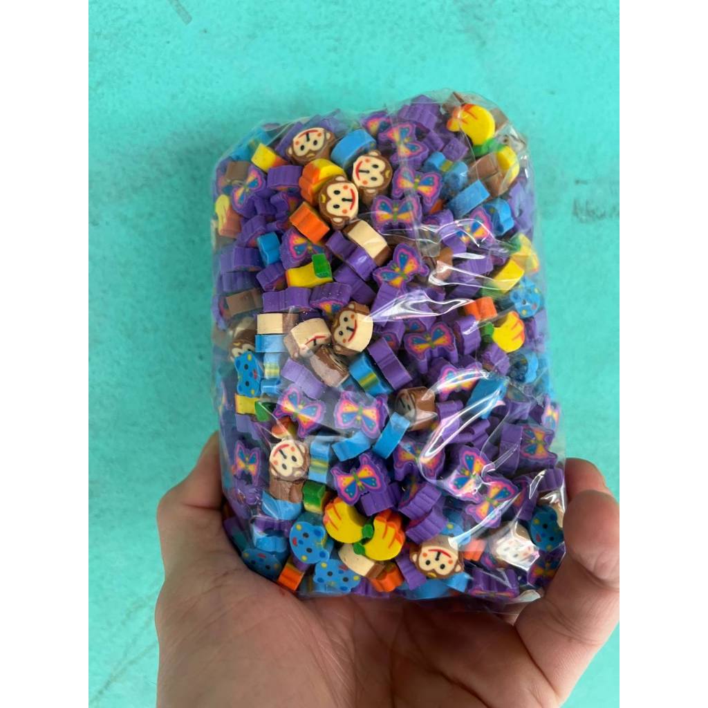 Mainan anak penghapus kiloan penghapus murah bagus penghapus eraser mix campur isi 1 kg