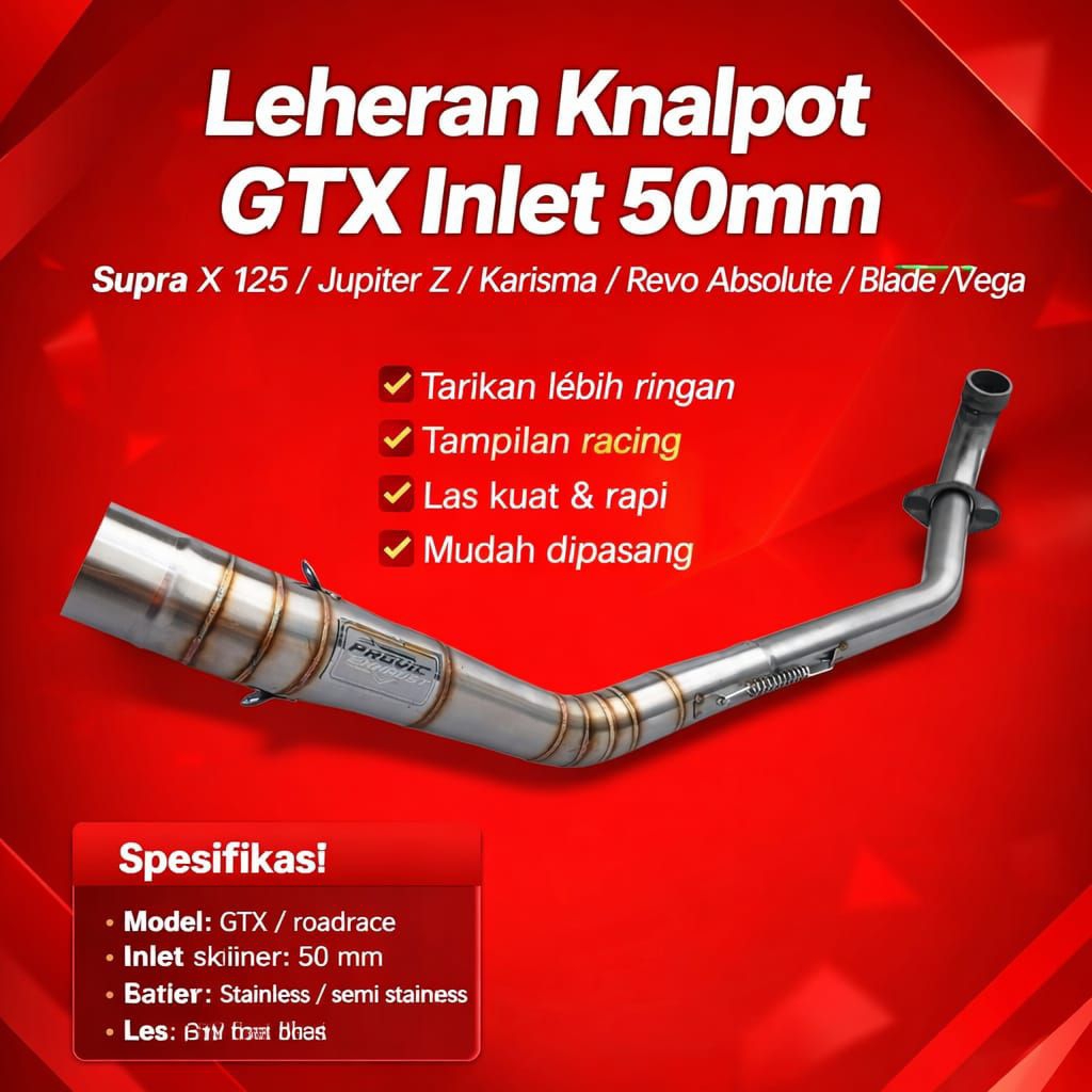 Leheran RBT Knalpot Bebek GTX Jupiter z Vega r Revo Absolute Smash Shogun Supra