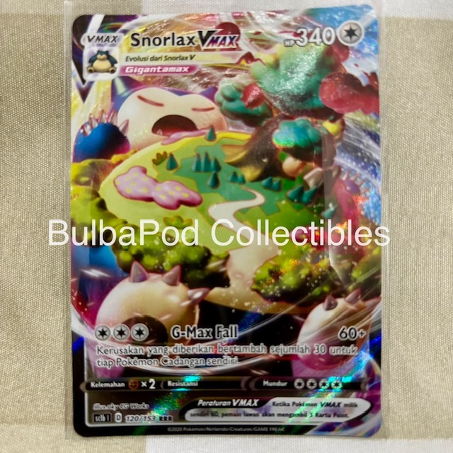 Pokemon TCG Indonesian Snorlax VMAX SC1b 120/153 RRR Pedang & Perisai B
