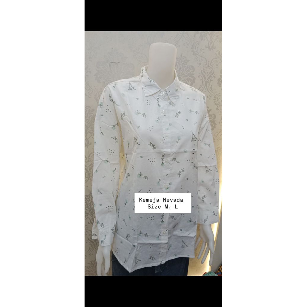 kemeja cewek branded | kemeja motif | kemeja Nevada | matt  katun | fit to XXL
