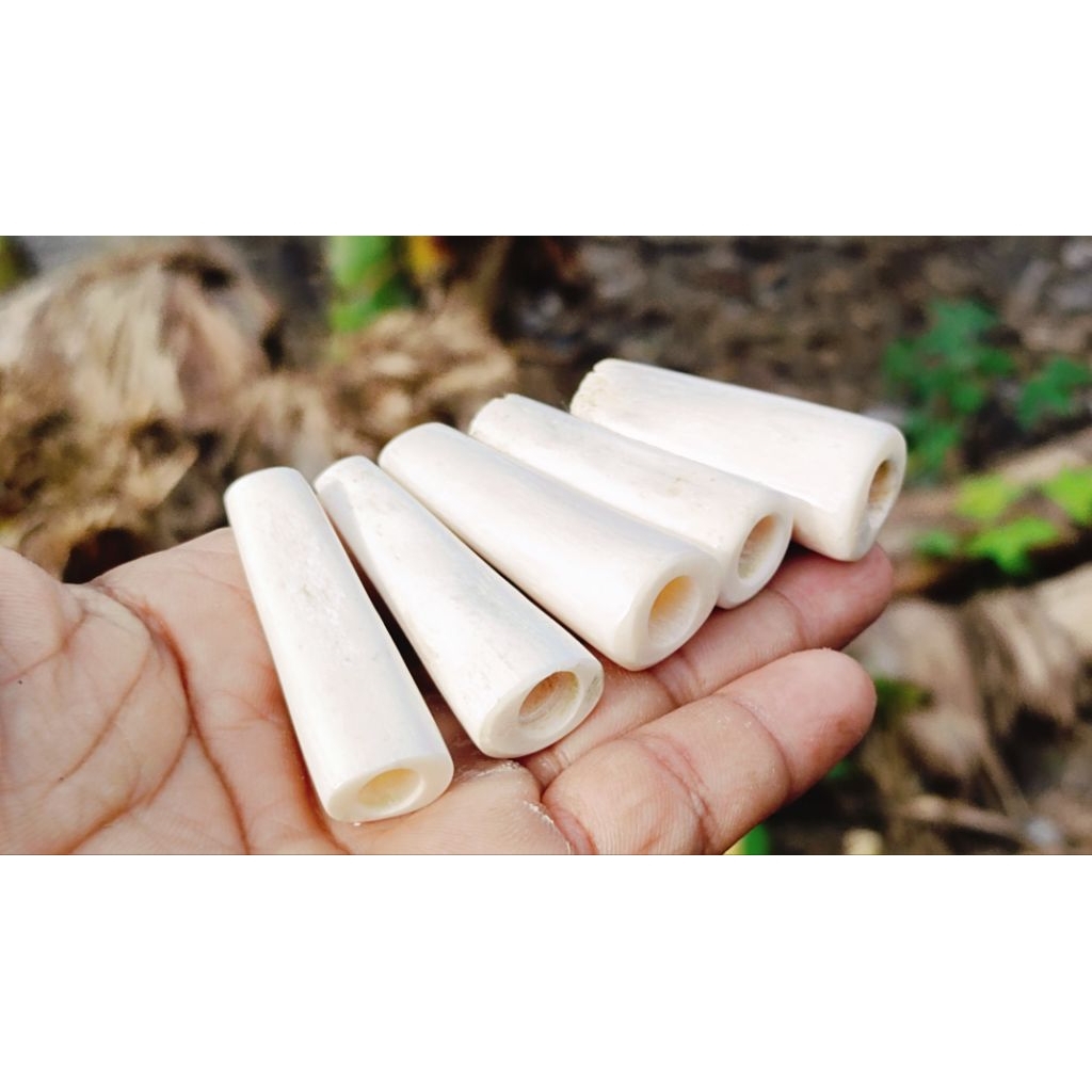 Once Pipa Rokok Tulang Duyung Asli - Natural White, Panjang 5cm